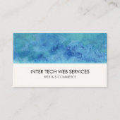 Blue Watercolor Web Design Business Card 名刺 (正面)