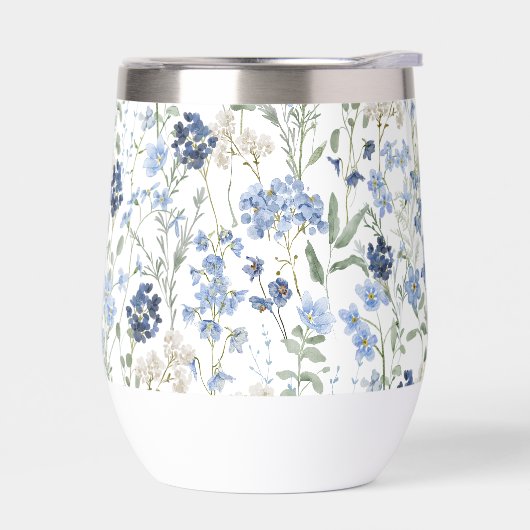 Blue Watercolor Wildflower (左面)