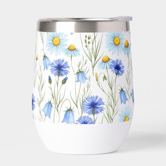 Blue Watercolor Wildflower (左面)