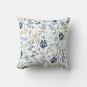 Blue Watercolor Wildflower クッション (正面)