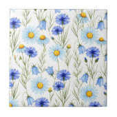Blue Watercolor Wildflower タイル (正面)