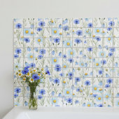 Blue Watercolor Wildflower タイル