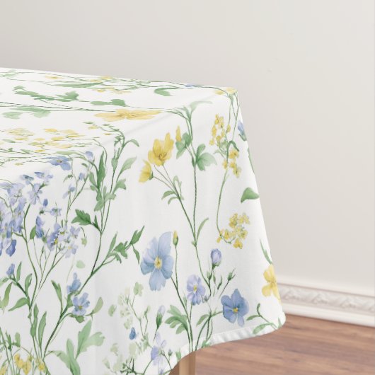 Blue Watercolor Wildflower テーブルクロス (インサイチュ)