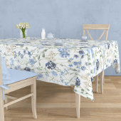 Blue Watercolor Wildflower テーブルクロス