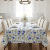 Blue Watercolor Wildflower テーブルクロス