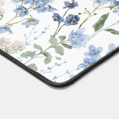 Blue Watercolor Wildflower デスクマット (コーナー)