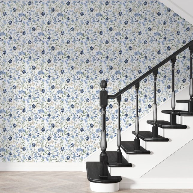 Blue Watercolor Wildflower 壁紙 (クリエイターアップロード済み)