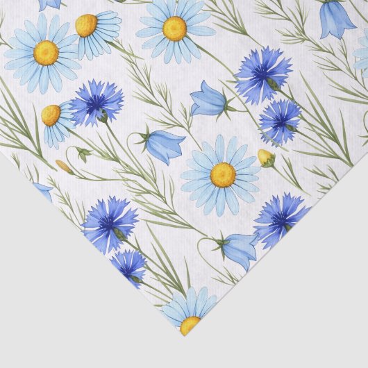 Blue Watercolor Wildflower 薄葉紙 (詳細)