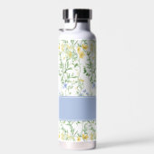 Blue Watercolor Wildflower Monogram ウォーターボトル (右面)