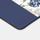 Blue Watercolor Wildflower Monogram Name デスクマット (コーナー)