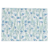 Blue watercolor wildflowers ラージペーパーバッグ (裏面)