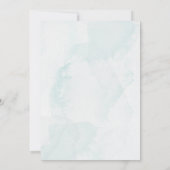 Blue Watercolour Beach Coastal Wedding 招待状 (裏面)