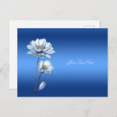 Blue Watercolour Flowers Postcard ポストカード (正面/裏面)