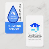 Blue Waterdrop Faucet Leaks Plumbing 名刺 (正面/裏面)