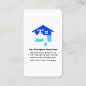 Blue Waterdrop Faucet Leaks Plumbing 名刺 (裏面)