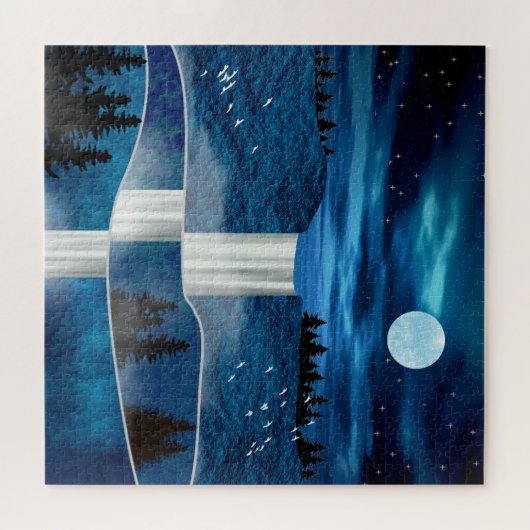 Blue Waterfall ジグソーパズル (横)