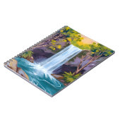 Blue Waterfall | Forest Landscape Nature Painting ノートブック (左側)