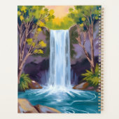 Blue Waterfall | Forest Landscape Nature Painting プランナー手帳 (裏面)