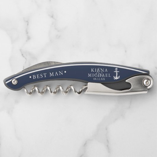 Blue Waveいかり結婚の花婿介添人Wht/Bl ID836 ソムリエナイフ (裏面)