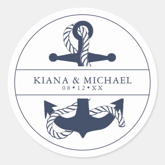 Blue Waveいかり結婚のV2ネイビー/Wht ID836 ラウンドシール (正面)