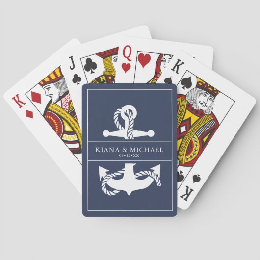 Blue Waveいかり結婚のV2 Wht/Navy ID836 トランプ (裏面)