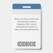 Blue Wave従業員カスタムIDバッジ バッジ (裏面)