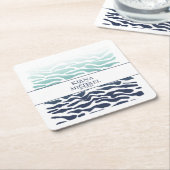 Blue Wave結婚のID836 スクエアペーパーコースター (アングル)