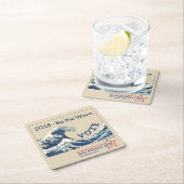 Blue Wave 2024 – カスタマイズ可能なキャンペーンコースター スクエアペーパーコースター (インサイチュ)