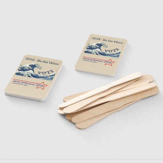 Blue Wave 2024 – カスタマイズ可能なキャンペーンハンドファン ハンドファン (組立なし)