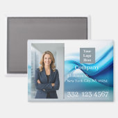 Blue Wave Company Photo Logo Promotional Business マグネット (正面/裏面)