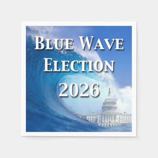 Blue Wave Election 2026 スタンダードカクテルナプキン (正面)