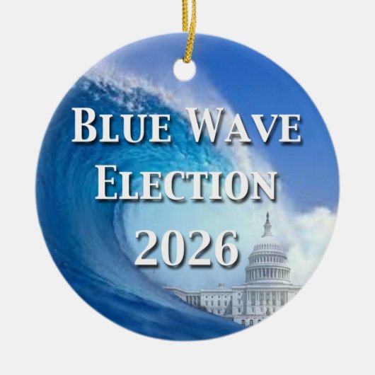 Blue Wave Election 2026 セラミックオーナメント (正面)