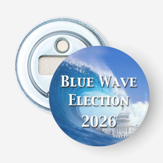 Blue Wave Election 2026 栓抜き (正面)