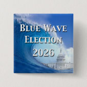 Blue Wave Election 2026 缶バッジ (正面)