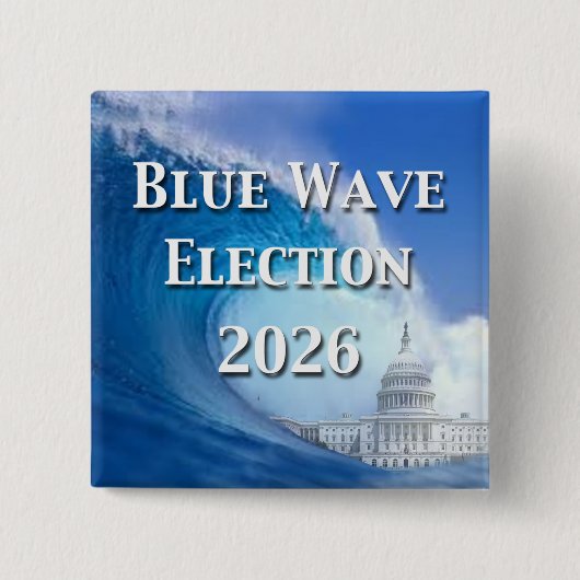 Blue Wave Election 2026 缶バッジ (正面)