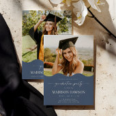 Blue Wave Graduation Party Invite Announcement 招待状