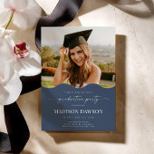 Blue Wave Graduation Party Invite Announcement 招待状