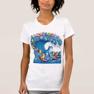 Blue wave of Cat Ladies for Kamala Harris T-Shirt Tシャツ