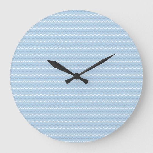 Blue Wave Pattern Wall clock ラージ壁時計 (正面)