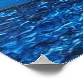 Blue Wave Texture Print ポスター (角)