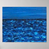 Blue Wave Texture Print ポスター (正面)