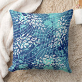 Blue Wave Throw Pillow クッション (ブランケット)