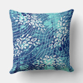 Blue Wave Throw Pillow クッション (裏面)