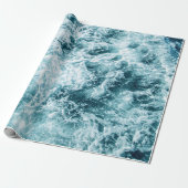 Blue Wavesテクスチャ ラッピングペーパー (アンロールド)