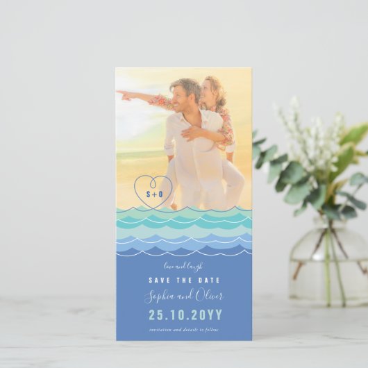 Blue Wavesループハートビーチ写真の保存日付 セーブザデート (スタンド正面)