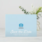 Blue Waves写真の完全保存日付カード セーブザデート (スタンド正面)