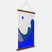 Blue Waves Abstract 吊り下げ型タペストリー (傾斜あり)