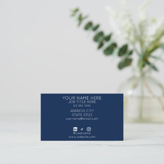 Blue Waves Business Card 名刺 (スタンド正面)