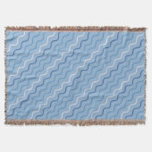 Blue Waves Pattern Throw Blanket スローブランケット (正面)