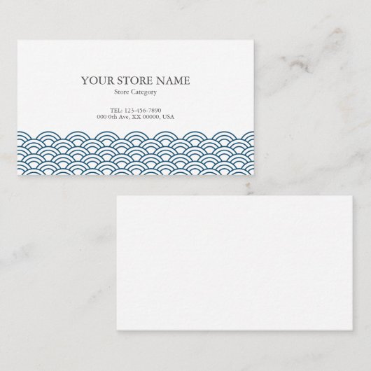Blue Waves "Seigaiha" WAGARA 名刺 (正面/裏面)